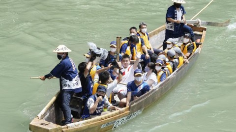 东京奥运圣火乘船穿越荒川·波多黎各代表团出征誓师